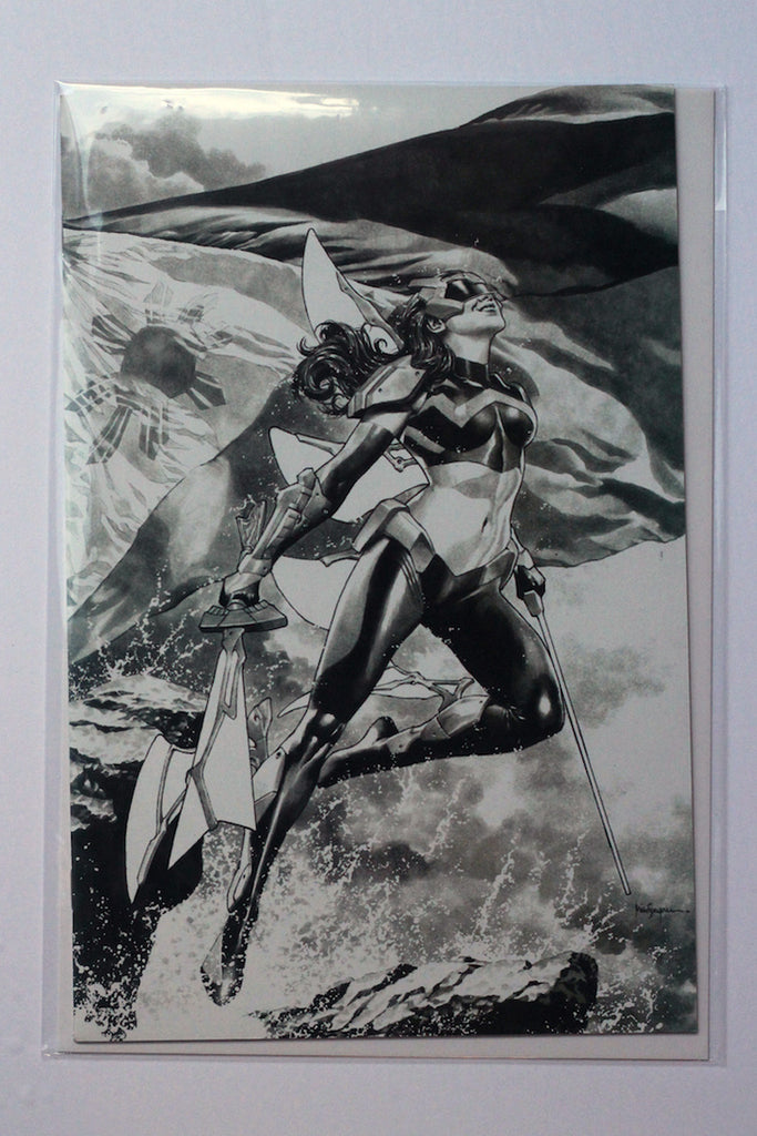 WAR OF THE REALMS: NEW AGENTS OF ATLAS #1 - Suayan WAVE variant cover - RARE B&W sketch variant! Signed by Greg Pak