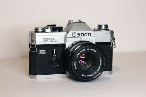 Canon FTb 35mm film camera with a Canon nFD 50mm f1.8 lens - film tested! But READ