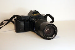 Canon T70 35mm film camera with a Canon nFD 70-150mm f4.5-5.6 zoom lens